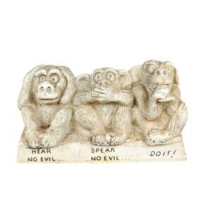 Vintage American Greetings Three Wise Monkeys Funny Novelty Figurine Desk Decor